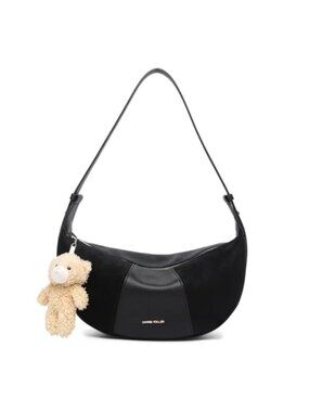 Y2K Crescent Half Moon Bag Vegan Leather Suede Underarm Crossbody Shoulder Bag